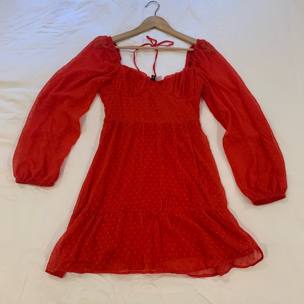 NWT - H&M Red Long Sleeve Dress size Small